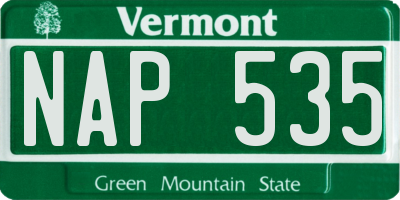 VT license plate NAP535