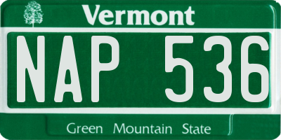 VT license plate NAP536