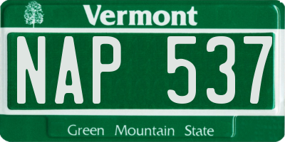 VT license plate NAP537
