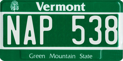VT license plate NAP538