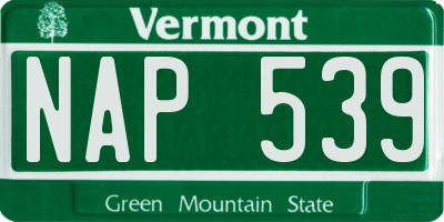 VT license plate NAP539