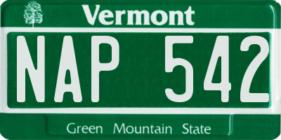 VT license plate NAP542