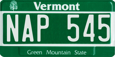 VT license plate NAP545