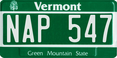 VT license plate NAP547