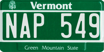 VT license plate NAP549