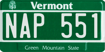 VT license plate NAP551
