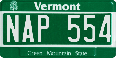 VT license plate NAP554