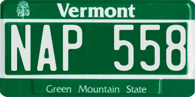 VT license plate NAP558