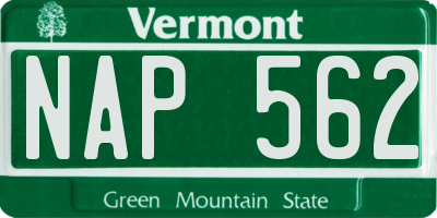 VT license plate NAP562