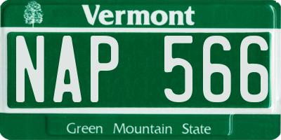 VT license plate NAP566