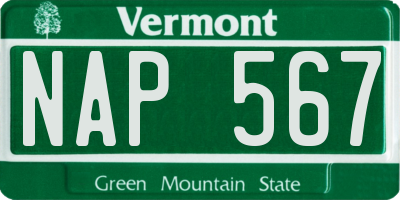 VT license plate NAP567