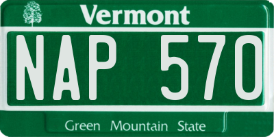 VT license plate NAP570