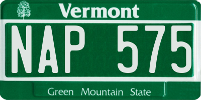 VT license plate NAP575