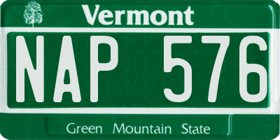 VT license plate NAP576