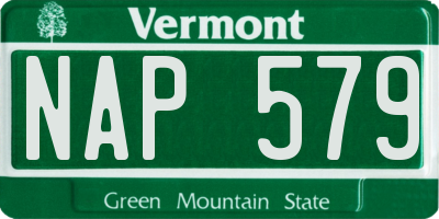 VT license plate NAP579