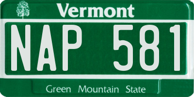 VT license plate NAP581