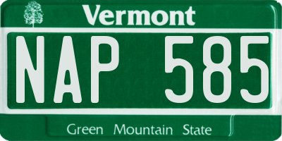VT license plate NAP585