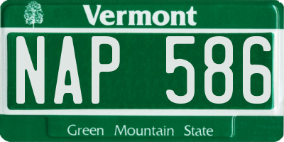 VT license plate NAP586