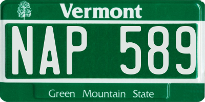VT license plate NAP589