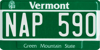 VT license plate NAP590