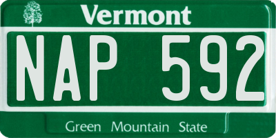 VT license plate NAP592