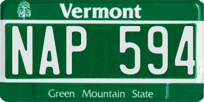 VT license plate NAP594