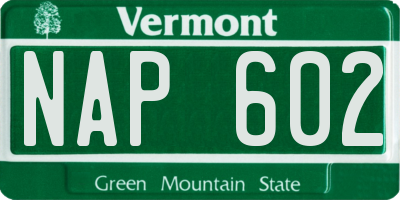 VT license plate NAP602