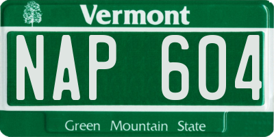 VT license plate NAP604