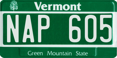 VT license plate NAP605