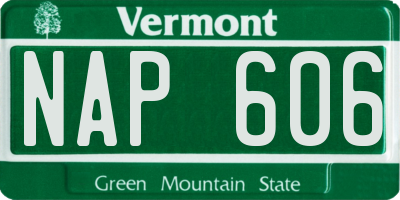 VT license plate NAP606