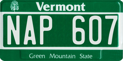 VT license plate NAP607