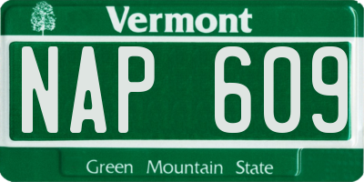 VT license plate NAP609
