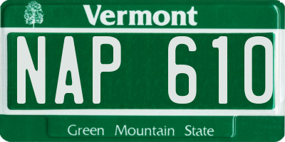 VT license plate NAP610