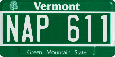 VT license plate NAP611