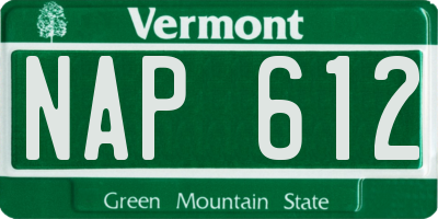 VT license plate NAP612