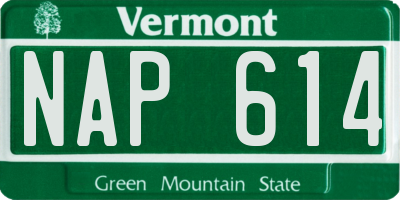 VT license plate NAP614