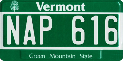 VT license plate NAP616