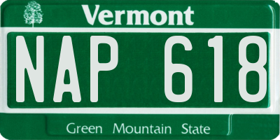 VT license plate NAP618