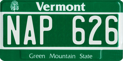 VT license plate NAP626