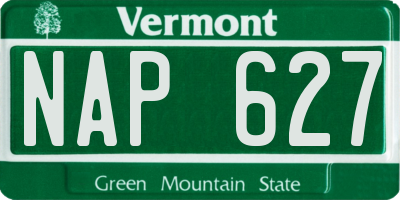 VT license plate NAP627