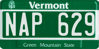 VT license plate NAP629