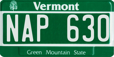 VT license plate NAP630