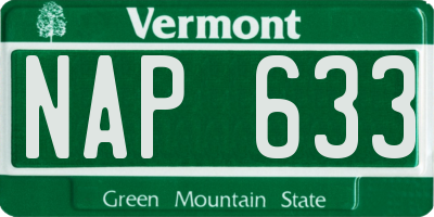 VT license plate NAP633
