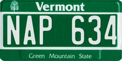 VT license plate NAP634