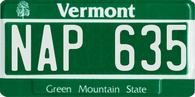 VT license plate NAP635