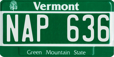 VT license plate NAP636