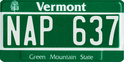 VT license plate NAP637