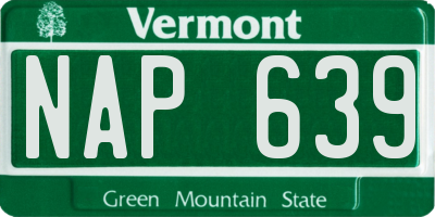 VT license plate NAP639