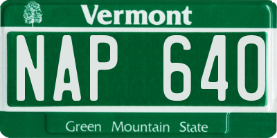VT license plate NAP640