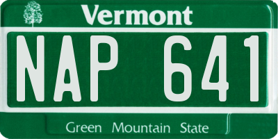 VT license plate NAP641